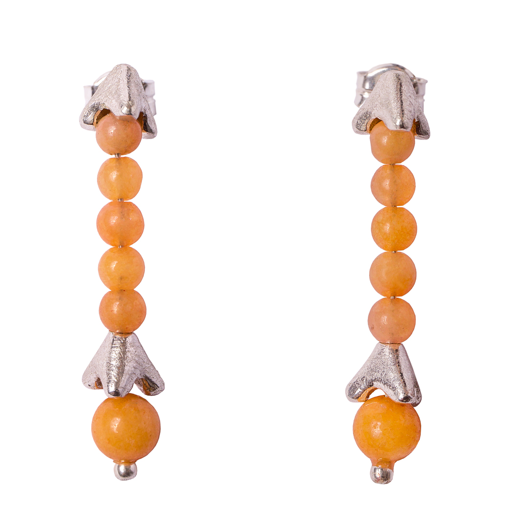 Pendientes largos Cactus naranja