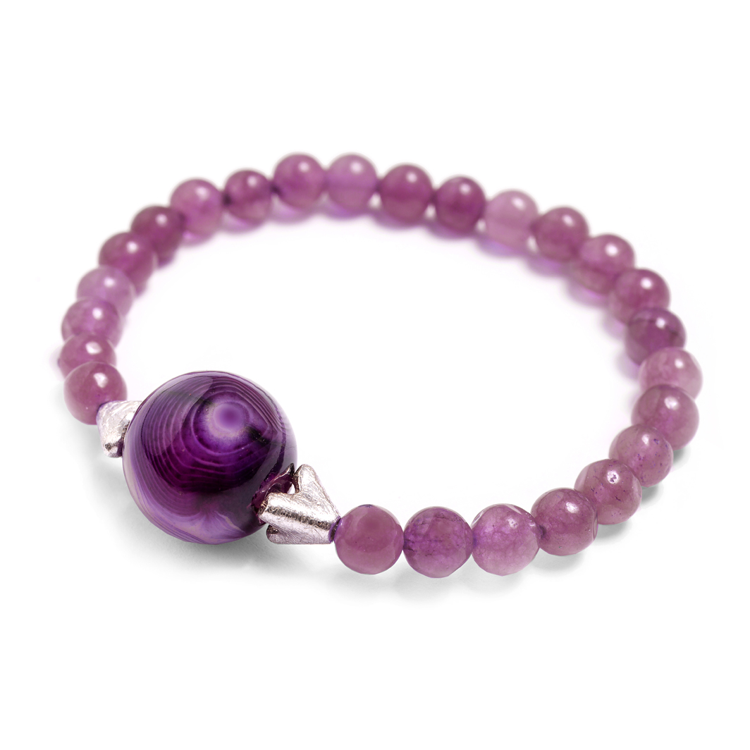 Brazalete Cactus malva grande