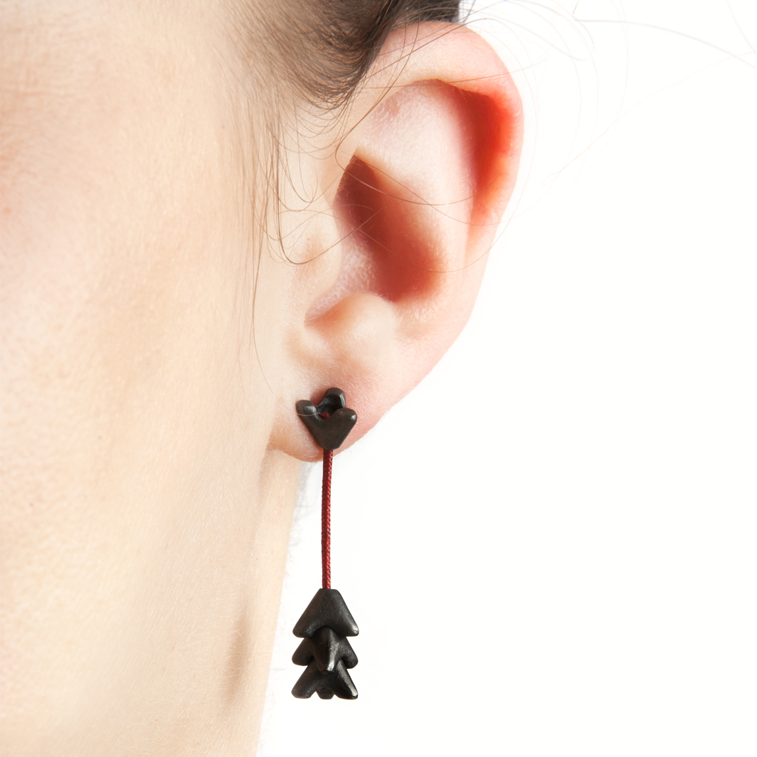 Pendientes largos Cactus granate - Imagen 2