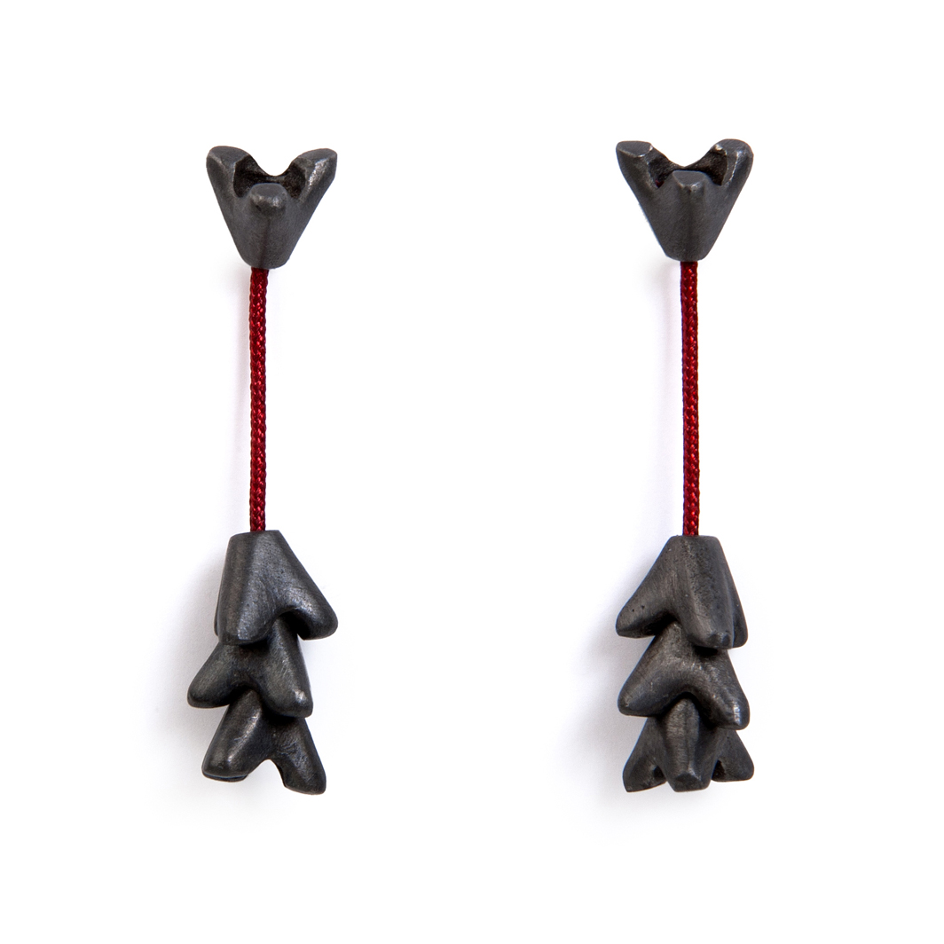 Pendientes largos Cactus granate