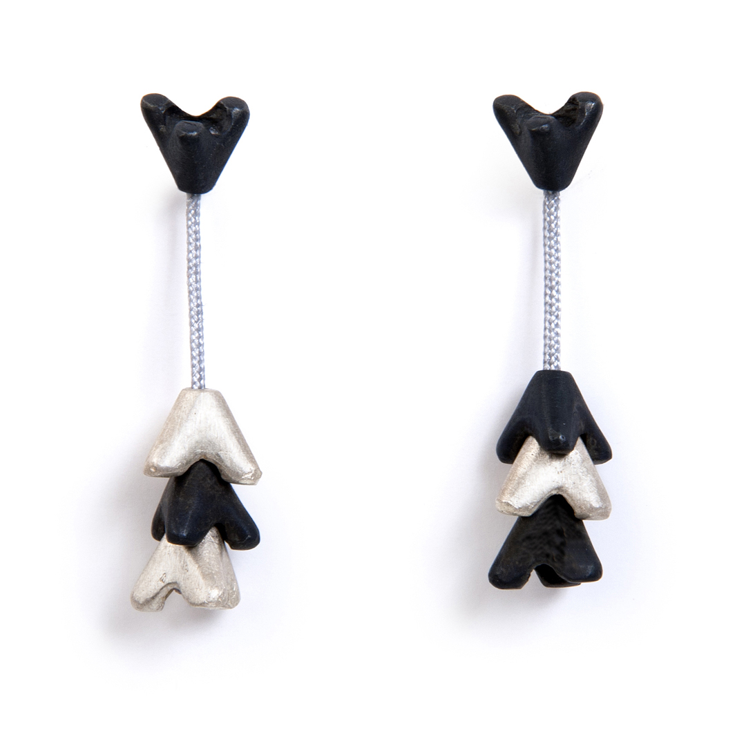 Pendientes largos Cactus gris