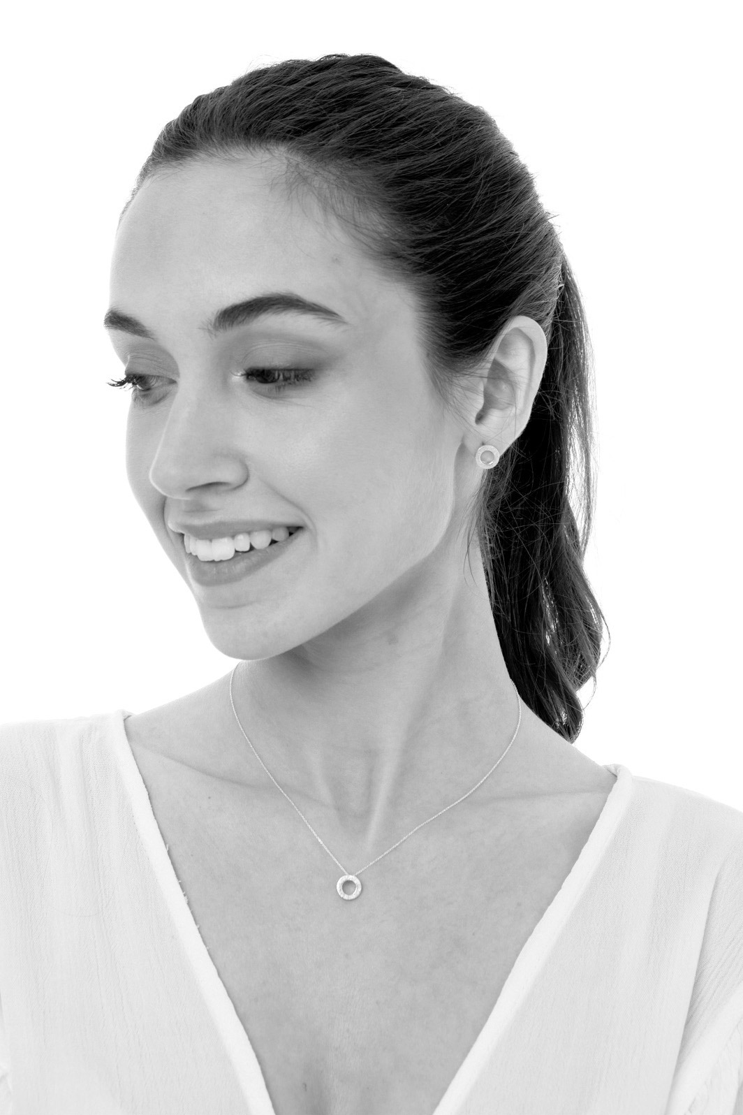 Pendientes oro blanco de 18kt - Imagen 3