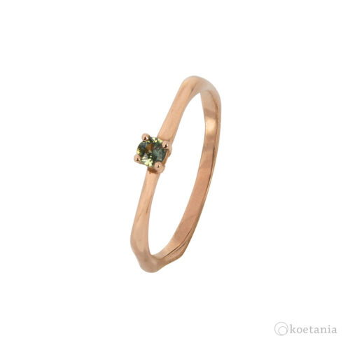 Anillo de compromiso zafiro verde